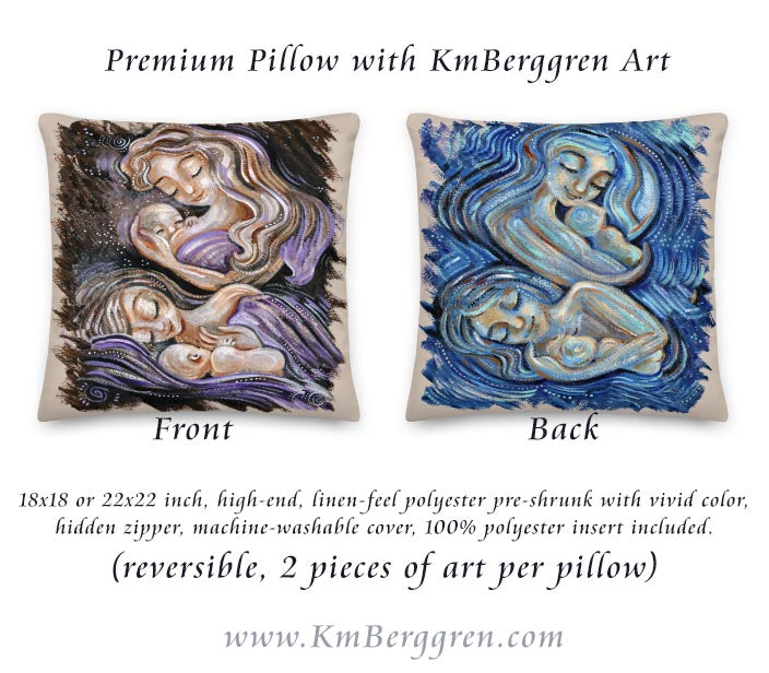 home decor with art, motherhood art pillow, lactation room pillow decor, nursing room decoration, making a nursing room comfortable, making a lactation room welcoming, painting on pillow, mother child art pillow, woman art pillow, home decoration for babys room, home decor for women, modern art on pillow, figurative art on pillow, inspirational decor for women, womans house decoration, single mom new house art, single mom new apartment decor, gift for new mom, gift for newly single mom, washable art pillow