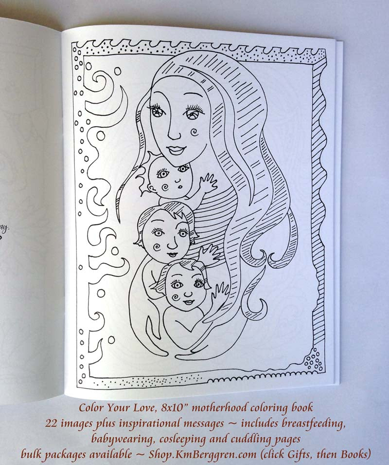 Mother and Child Coloring books for adult and child coloring by Katie m. Berggren