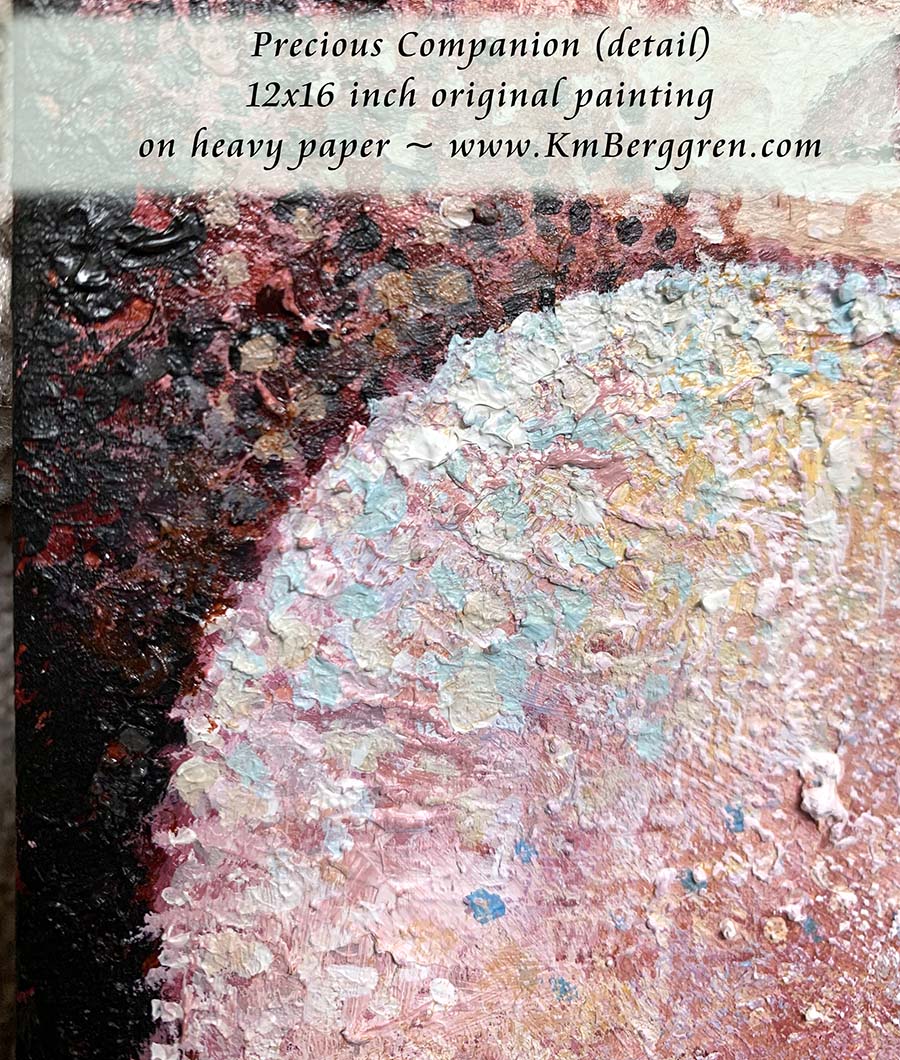 Mermaid Mother & Tiny Mermaid Baby Magenta Original Painting - KmBerggren