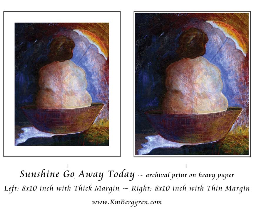 Sunshine Go Away Today - Melancholy Woman With Umbrella Art Print