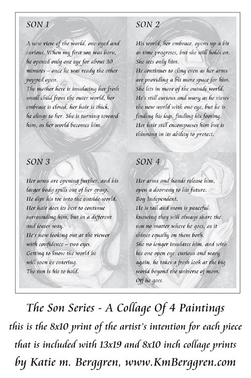 stories about mother son artwork, art print of mom with baby boy, growing boy artwork, growing up son mother son artwork, art print of mom with baby boy, growing boy artwork, growing up son, red, orange, naked mother and child, rich flourishing artwork to inspire a mother's soul, tender art gift for empty nest