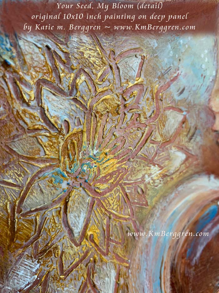 inner child artwork, painting of woman with child in her heart, mother daughter, woman inner child, big flower artwork, little girl in mother's heart, blonde hair blue eye daughter, inner strength artwork, inner child painting, strong woman artwork