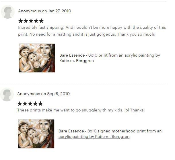 testimonials from KmBerggren art buyers