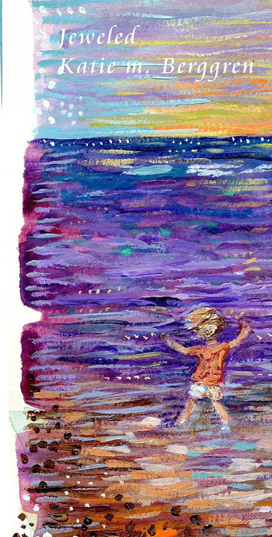 purple beach, mother and 3 children, 4 kids on a purple seashore, blue and orange sunset, purple ocean, whimsical beach art, wall decor for beach house, contemporary beach painting, abstract beach art, kmberggren