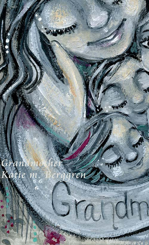 grandma gift for mothers day, gift for grandma from five kids, grandmother of five art, grandma painting
