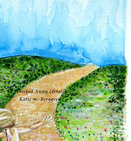 young girl running on a path, homeschool gift, freedom child artwork, unschooling art