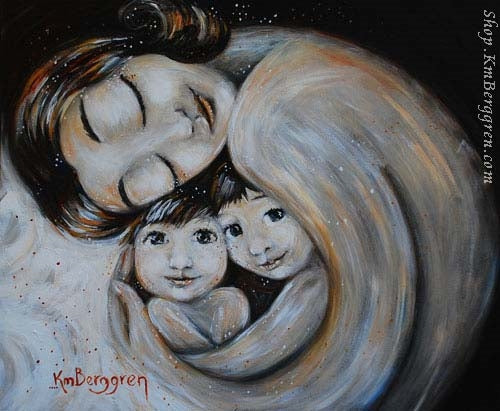 mother child painting images