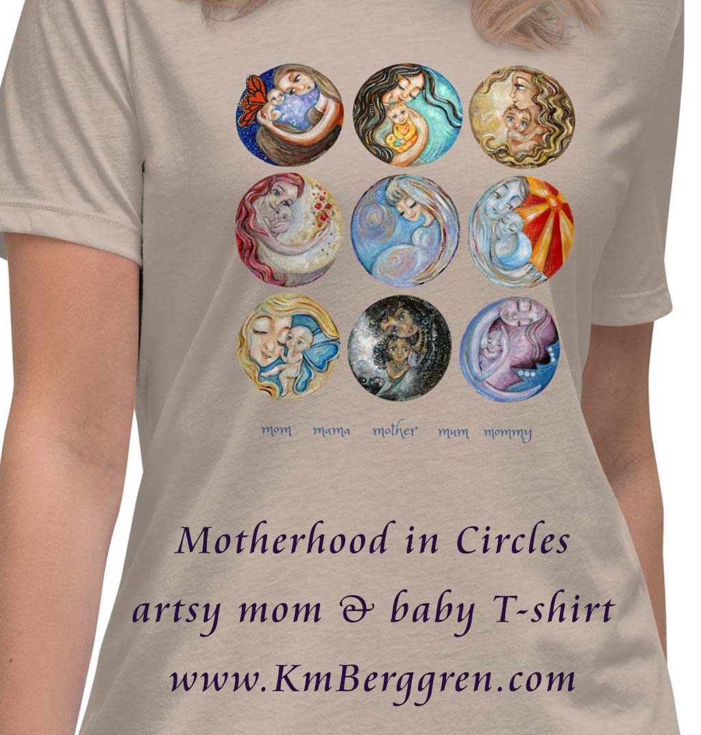 motherhood graphic art tee, graphic tee mom, mom gift shirt, art shirt for mom, mom mama mum shirt, mother teeshirt, t-shirt mom baby, tshirt art mom and kids, gift for new mom, soft shirt for new mom, easy inexpensive girlfriend gift, cheap gift for girlfriends, cheap gift for mom friends, kmberggren art on shirt, angel baby art on shirt, angel baby shirt, pregnant mother shirt, mother child art shirt, black mother art shirt, art collection shirt