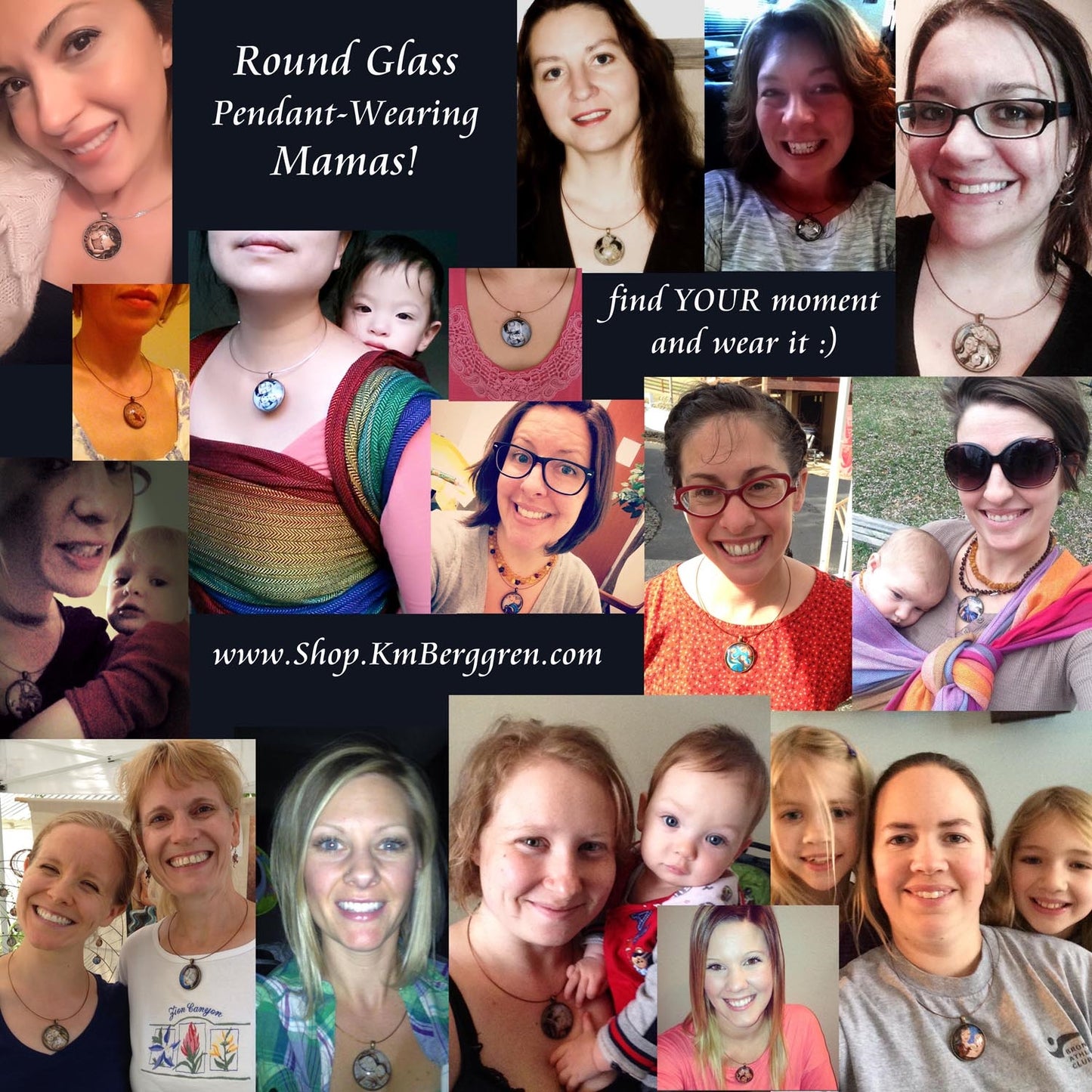 choose the artwork that will be in your glass art motherhood pendant hand created by KmBerggren