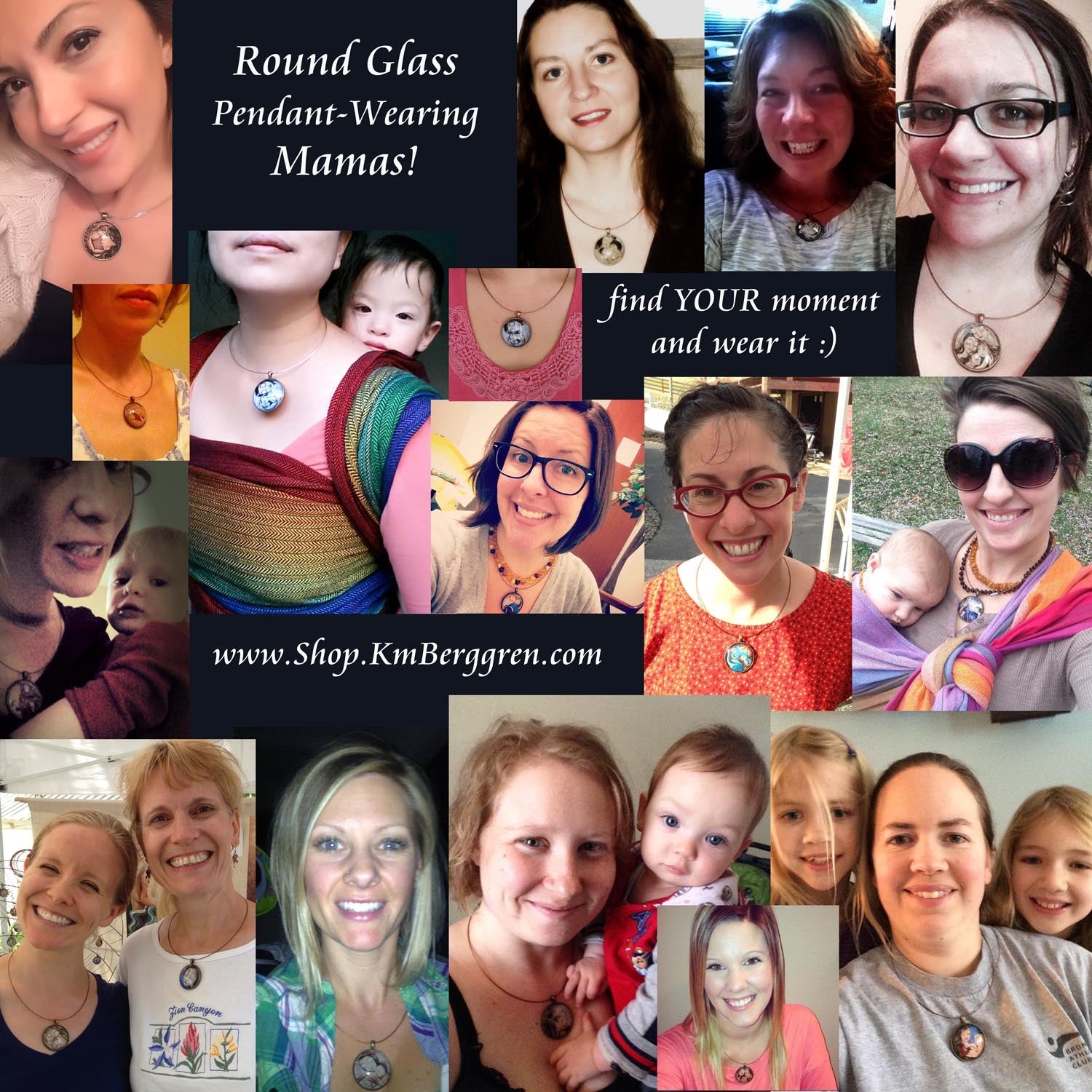 choose the artwork that will be in your glass art motherhood pendant hand created by KmBerggren