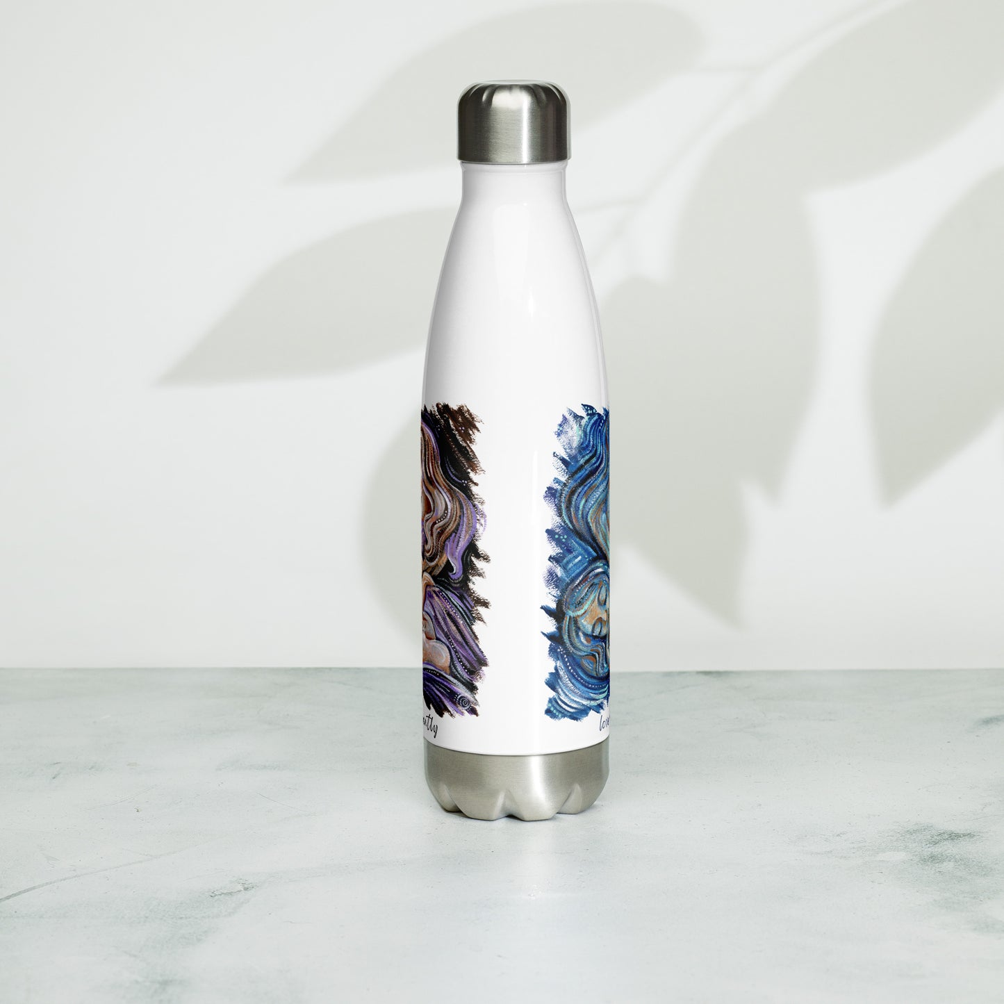 Mother Child Artsy Stainless Steel Water Bottle - 2 Paintings by KmBerggren