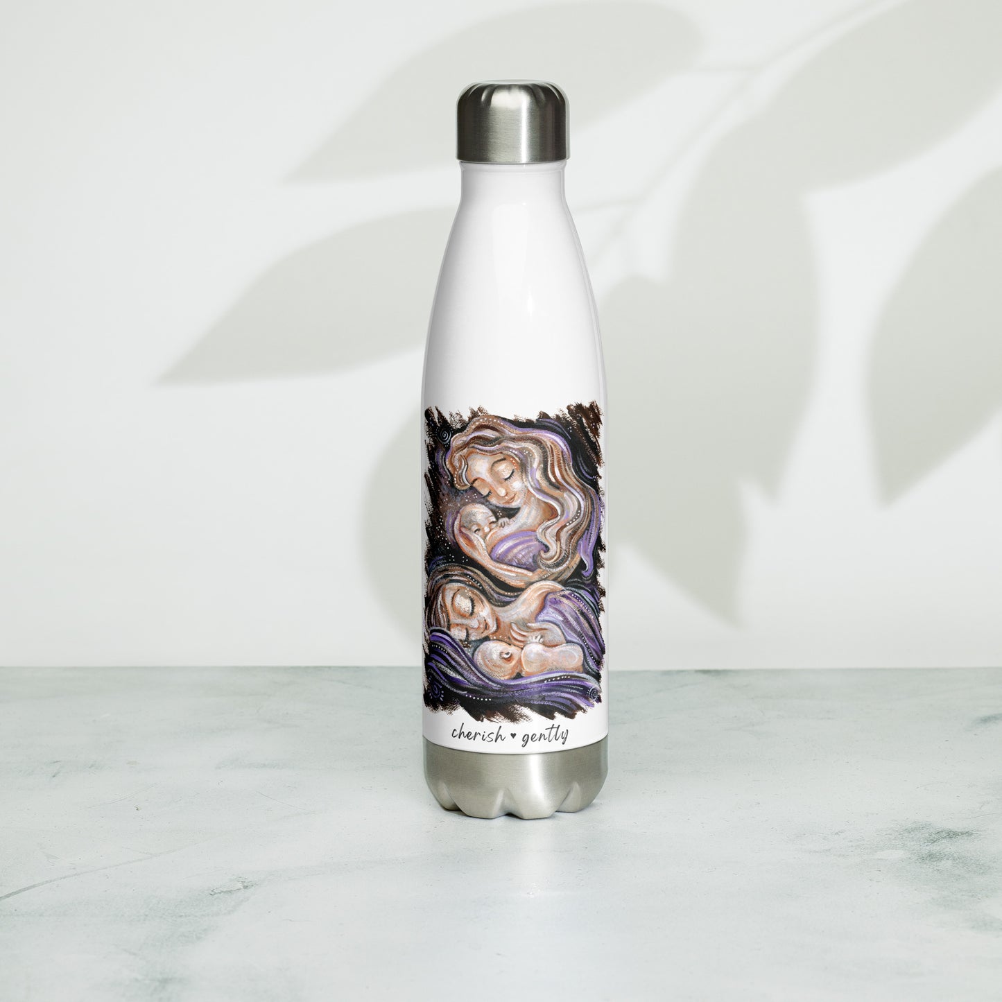 Mother Child Artsy Stainless Steel Water Bottle - 2 Paintings by KmBerggren