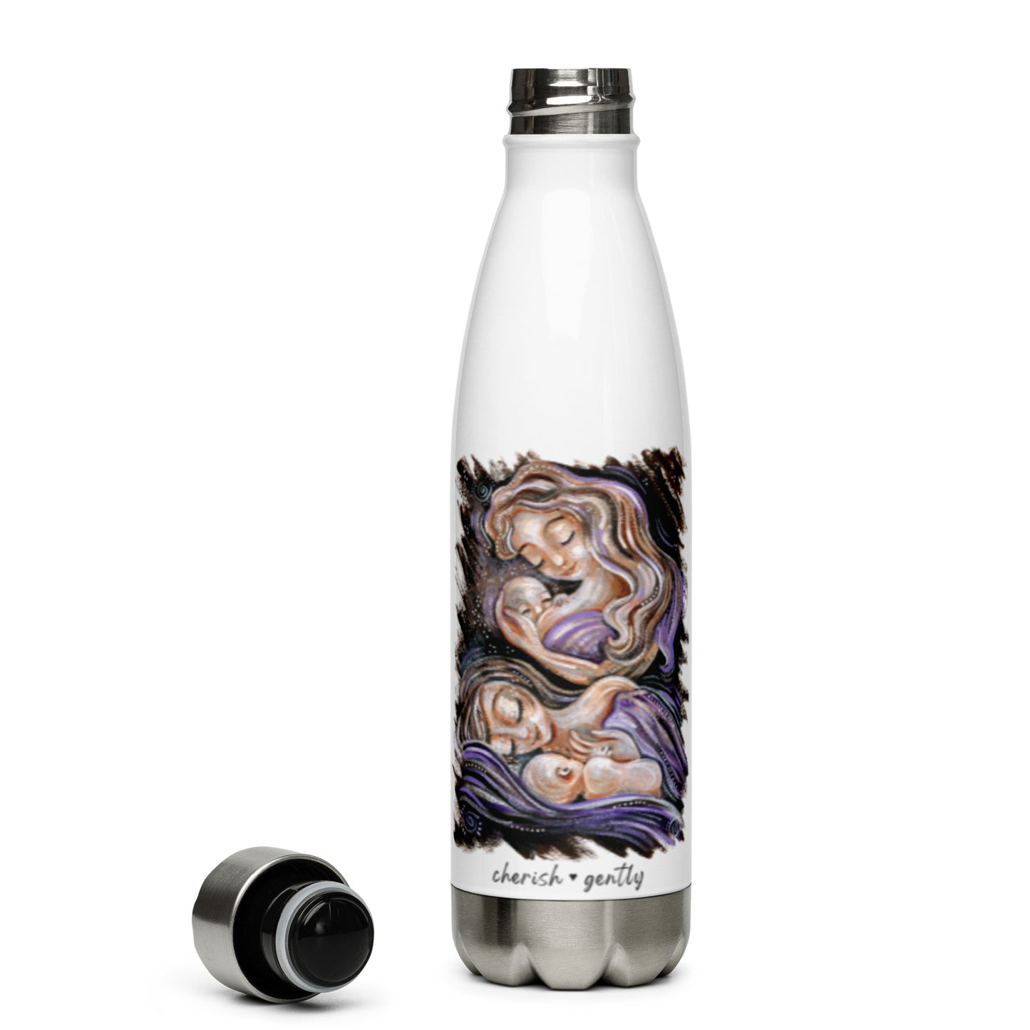 Mother Child Artsy Stainless Steel Water Bottle - 2 Paintings by KmBerggren