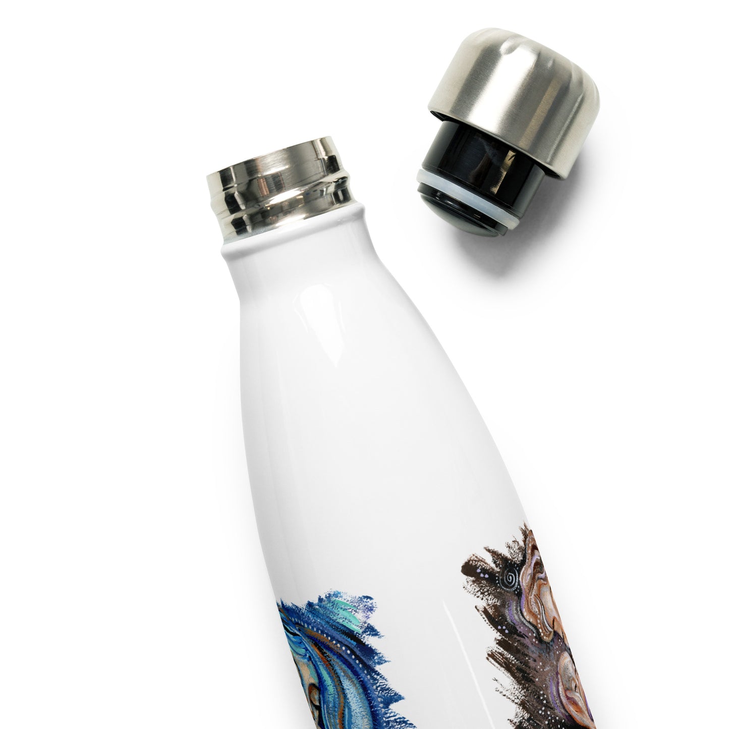 Mother Child Artsy Stainless Steel Water Bottle - 2 Paintings by KmBerggren