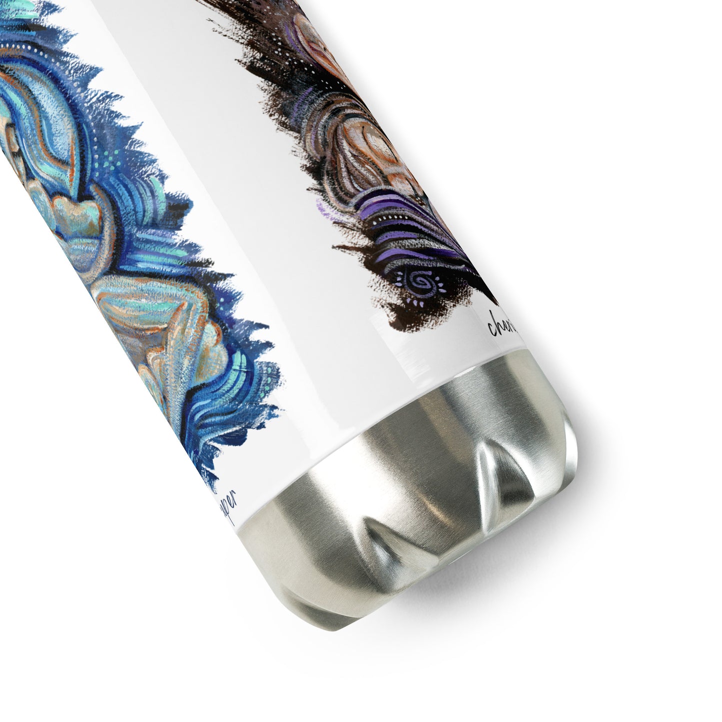 Mother Child Artsy Stainless Steel Water Bottle - 2 Paintings by KmBerggren
