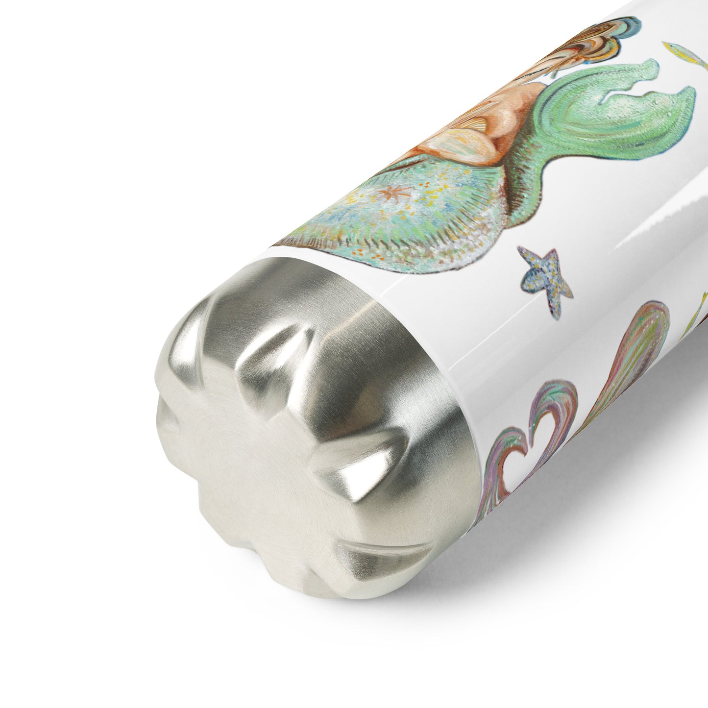 Mermaid Art Stainless Steel Water Bottle - with whimsical art by KmBerggren
