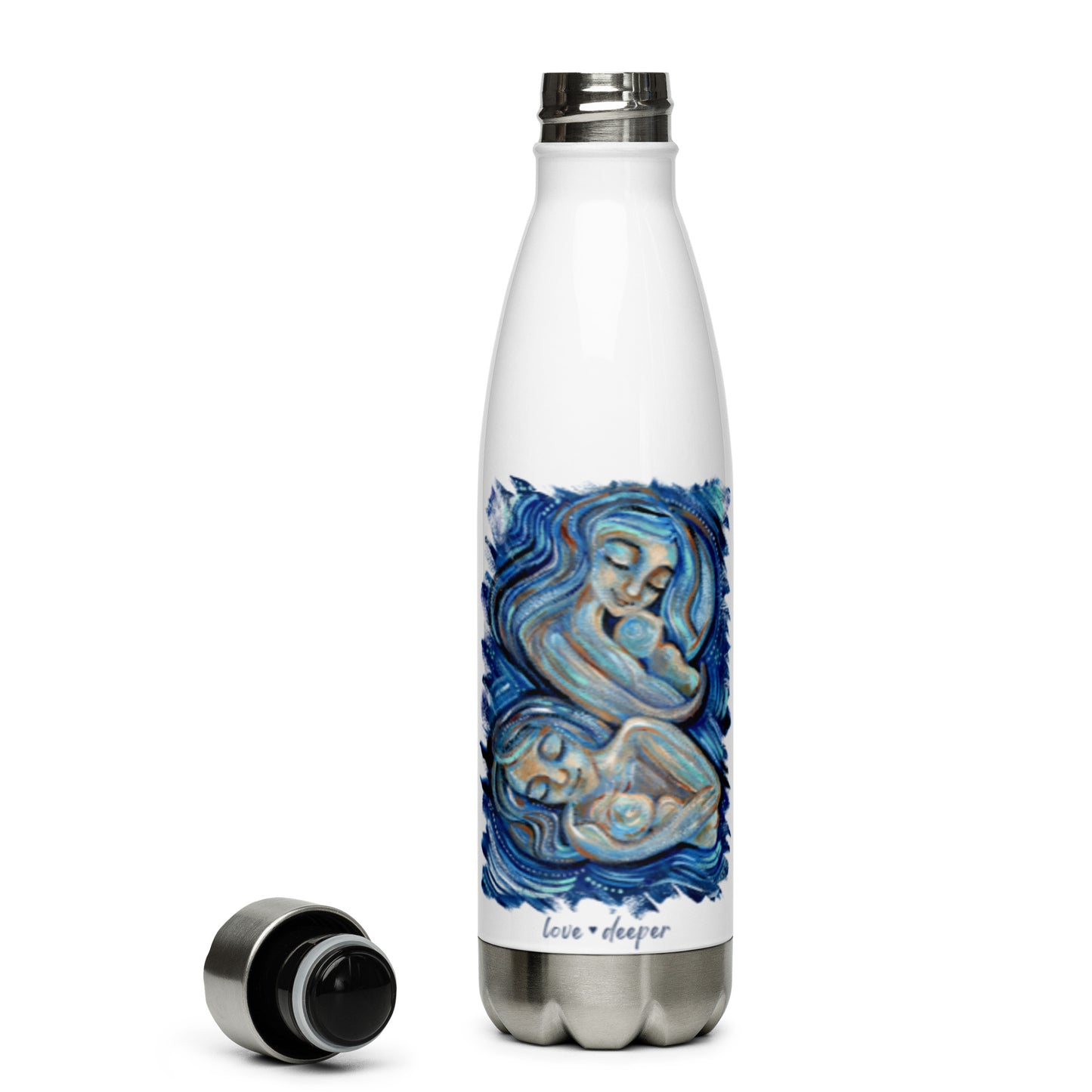 Mother Child Artsy Stainless Steel Water Bottle - 2 Paintings by KmBerggren