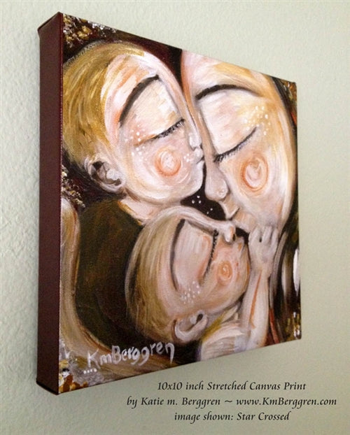 canvas art print of mama with two boys