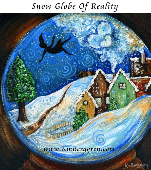 world crashing down, woman floating in the sky, snow globe world, carry you with me book for angel babies