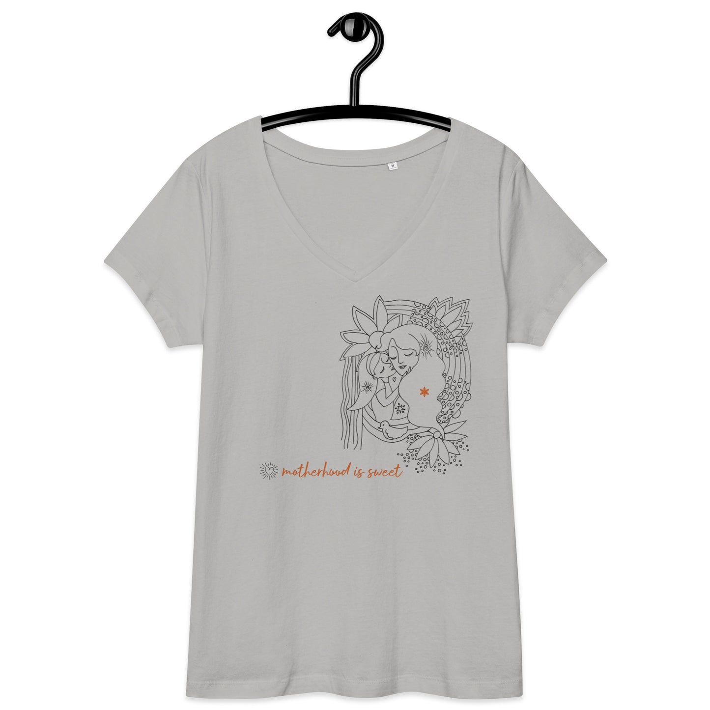 Motherhood Is Sweet ~ organic combed cotton ~ Women’s Fitted V-neck T-shirt