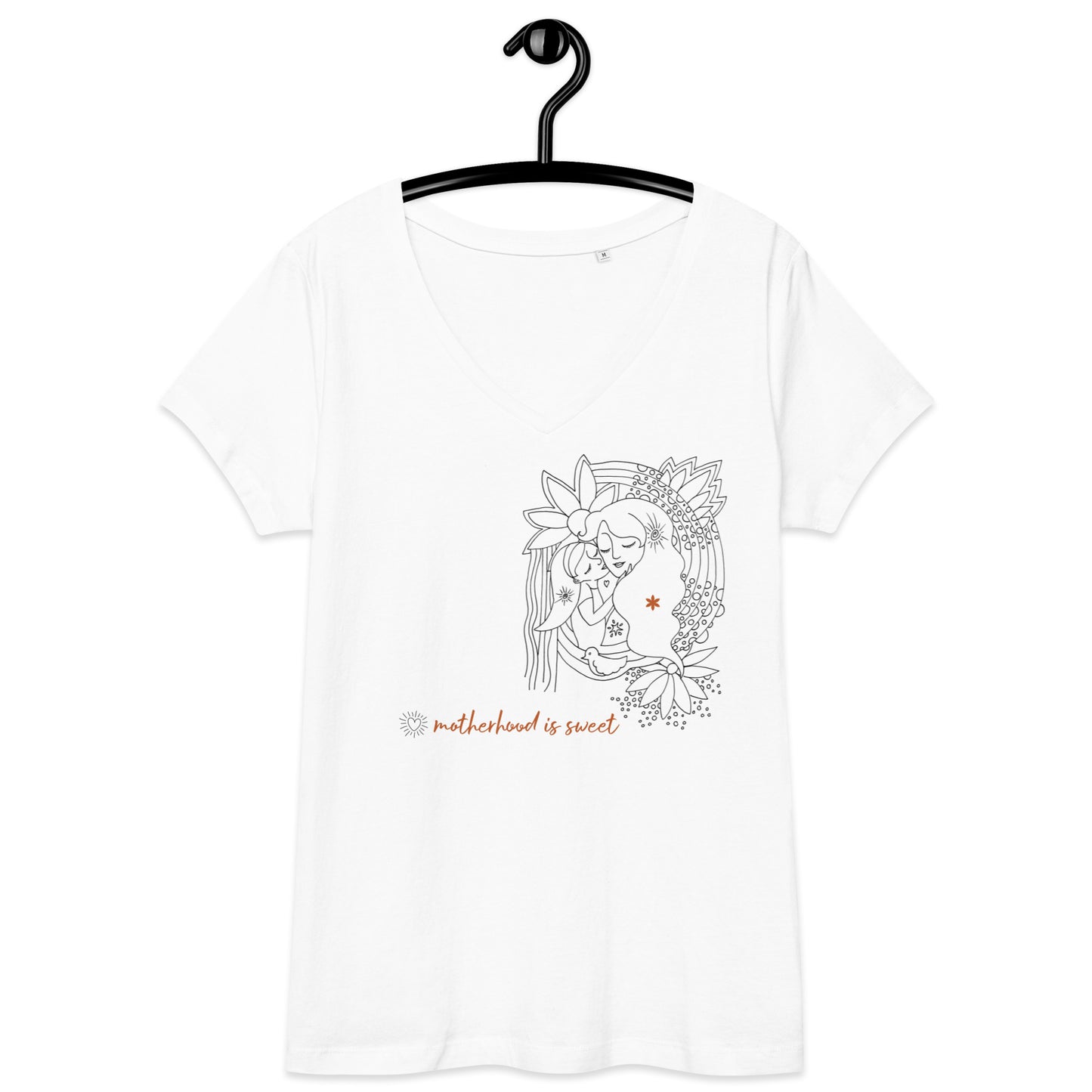 Motherhood Is Sweet ~ organic combed cotton ~ Women’s Fitted V-neck T-shirt
