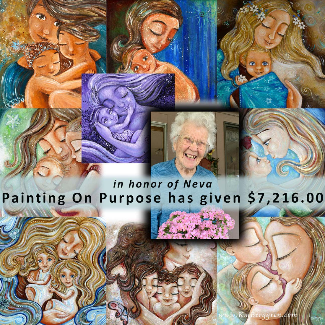 artwork for charity, motherhood art, grandma art, art to benefit charitable organizations, art for moms