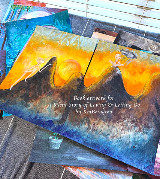 empty nest artwork, child leaving home artwork, mother loss artwork, paintings of emotions, painting of nature, inspirational artwork for women, paintings of women, painting of mom and baby, artwork by kmberggren, katie m. berggren