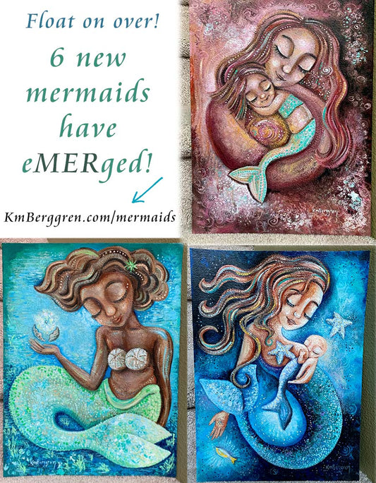 mermaid artwork, paintings of mermaids, cyber monday special