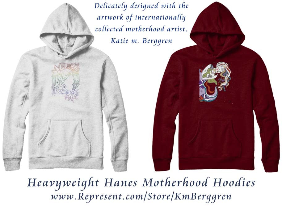 kmberggren shirt, mom art shirt, hoodie with line drawing of baby, baby mom art sweatshirt, hoodie art, printed art on hoodie, art print on shirt katie m berggren