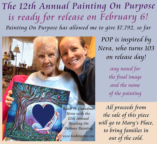 paintings of people, paintings of mothers, paintings of families, kmberggren art, kimberggren art, mountains in pink and blue with woman and child, mother and child in the mountains, art of the outdoors, nature art, wide open spaces painting