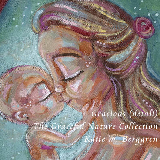 paintings of women, tall paintings of women, female painter, femail artist, kmberggren art, mother and child paintings, mom and baby paintings, inspirational art for women, paintings with stories, km berggren,