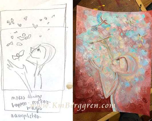 kmberggren silent story art therapy paintings book about breakup