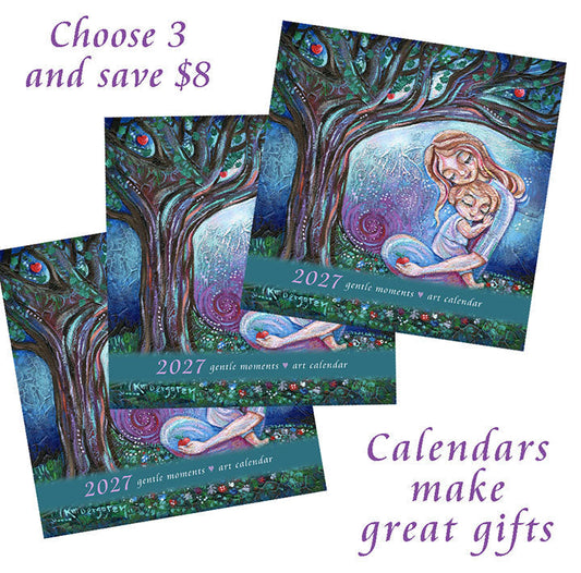 art calendar 2027, km berggren art calendar, mother child calendar, calendar for moms