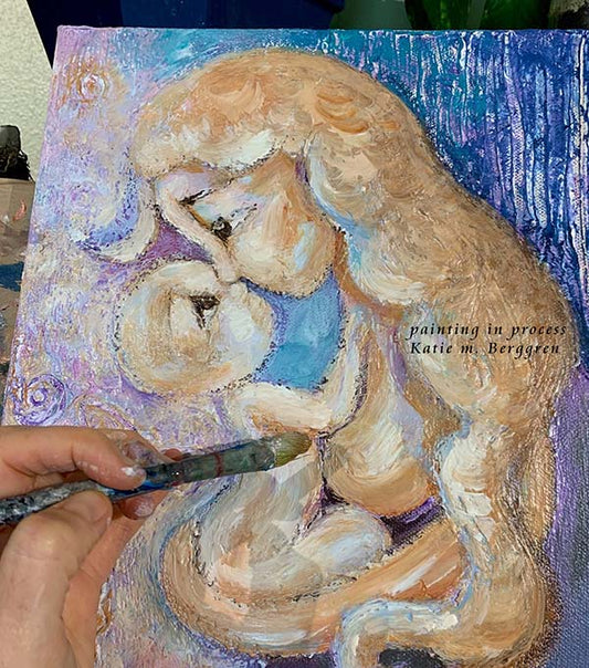 paintings of women, art of business, business of art, inspirational paintings for women, mother and child paintings, butterfly paintings, inner child paintings, mother kissing child artwork, mom and baby art print