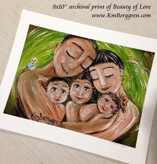 Mom Gift with three children, Family Wall Art