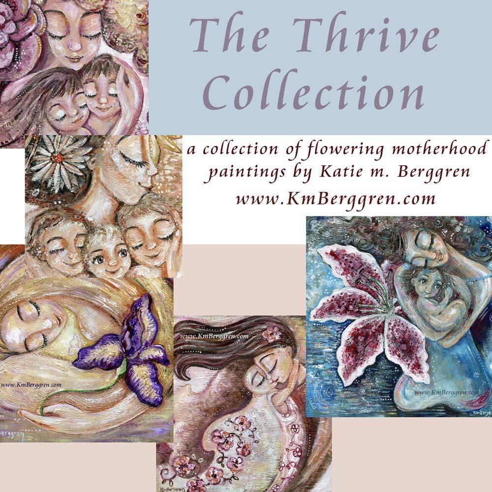 Mom and Flower art, paintings for Mothers Day Gift for Mother