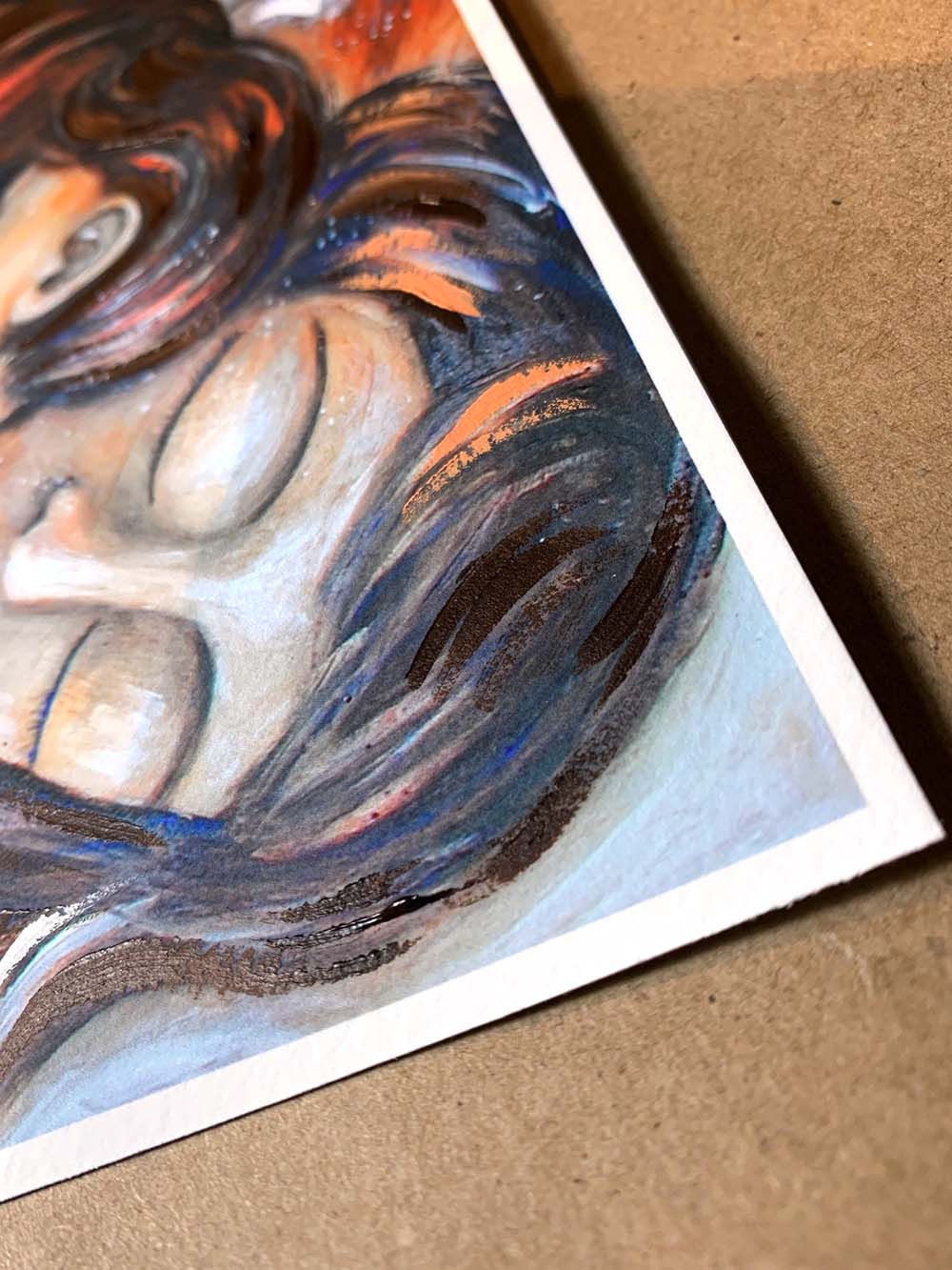 Artistic depiction of a woman and child snuggling on white sheets, mother and son sleeping, mother and daughter resting artwork, painting of mom and little girl, child and mom napping together artwork, paintings of mother and child sleeping, hopeful optimistic white and blue artwork for moms and women, kmberggren, km berggren, kimberggren, family nap, family bed