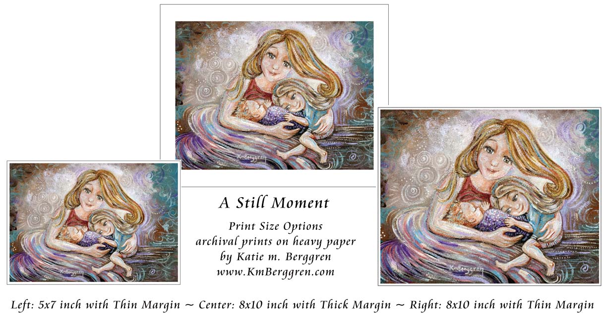 A Still Moment - Customize Eye Color with an Embellished Print - Big Sister Art Print