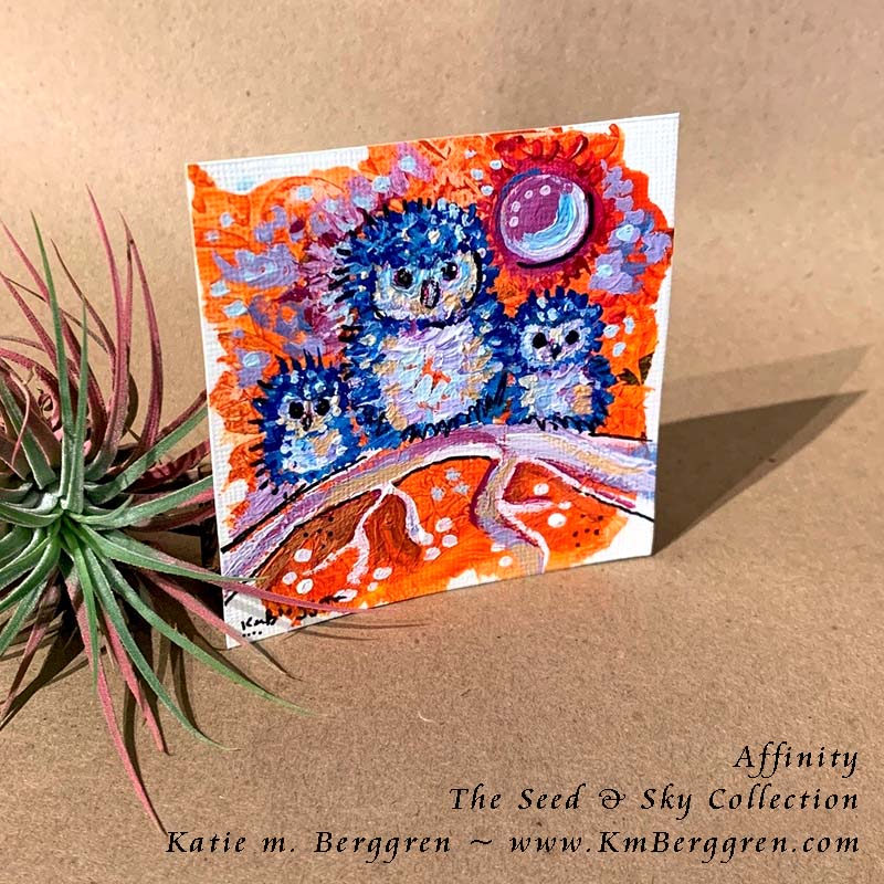 ►ONE AVAILABLE◄ Affinity - Original Miniature Fine Art Painting on Paper ~ DONATION