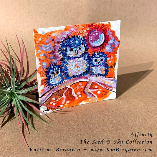 ►ONE AVAILABLE◄ Affinity - Original Miniature Fine Art Painting on Paper ~ DONATION