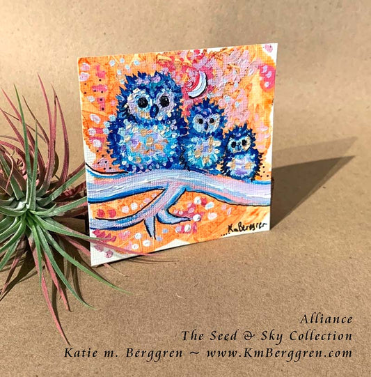 ►ONE AVAILABLE◄ Alliance - Original Miniature Fine Art Painting on Paper ~ DONATION