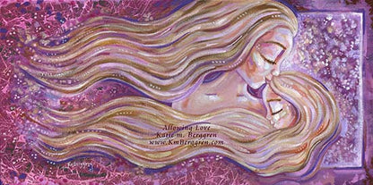 SOLD ♥ Allowing Love - Mother and Daughter Original Painting on deep canvas