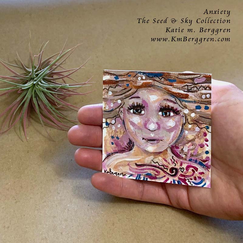 ►ONE AVAILABLE◄ Anxiety - Original Miniature Fine Art Painting on Paper