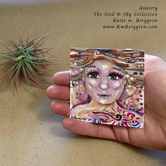 ►ONE AVAILABLE◄ Anxiety - Original Miniature Fine Art Painting on Paper