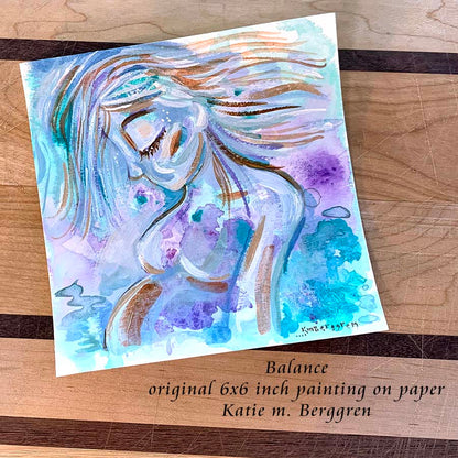 pregnancy artwork, expectant mother gift, artwork of pregnant woman, expectant parent art painting, purple and aqua artwork, long haired pregnant mother art print, healthy pregnancy artwork, baby shower gift