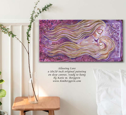 SOLD ♥ Allowing Love - Mother and Daughter Original Painting on deep canvas