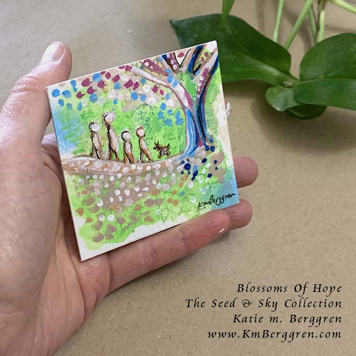 ►SOLD◄ Blossoms Of Hope - Original Miniature Fine Art Painting on Paper