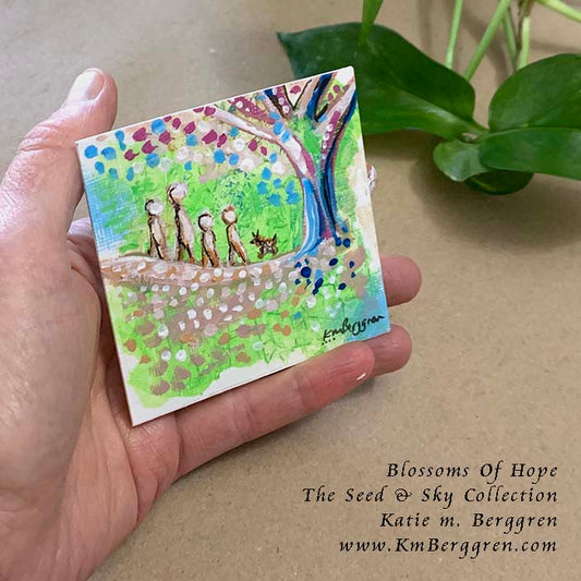 ►SOLD◄ Blossoms Of Hope - Original Miniature Fine Art Painting on Paper