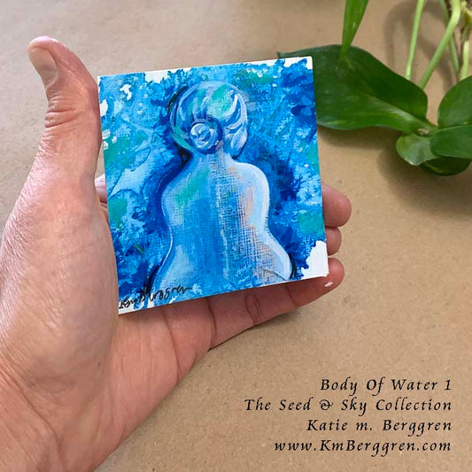 ►ONE AVAILABLE◄ Body Of Water 1 - Original Miniature Fine Art Painting on Paper