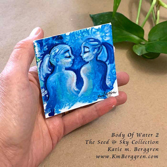 ►ONE AVAILABLE◄ Body Of Water 2 - Original Miniature Fine Art Painting on Paper